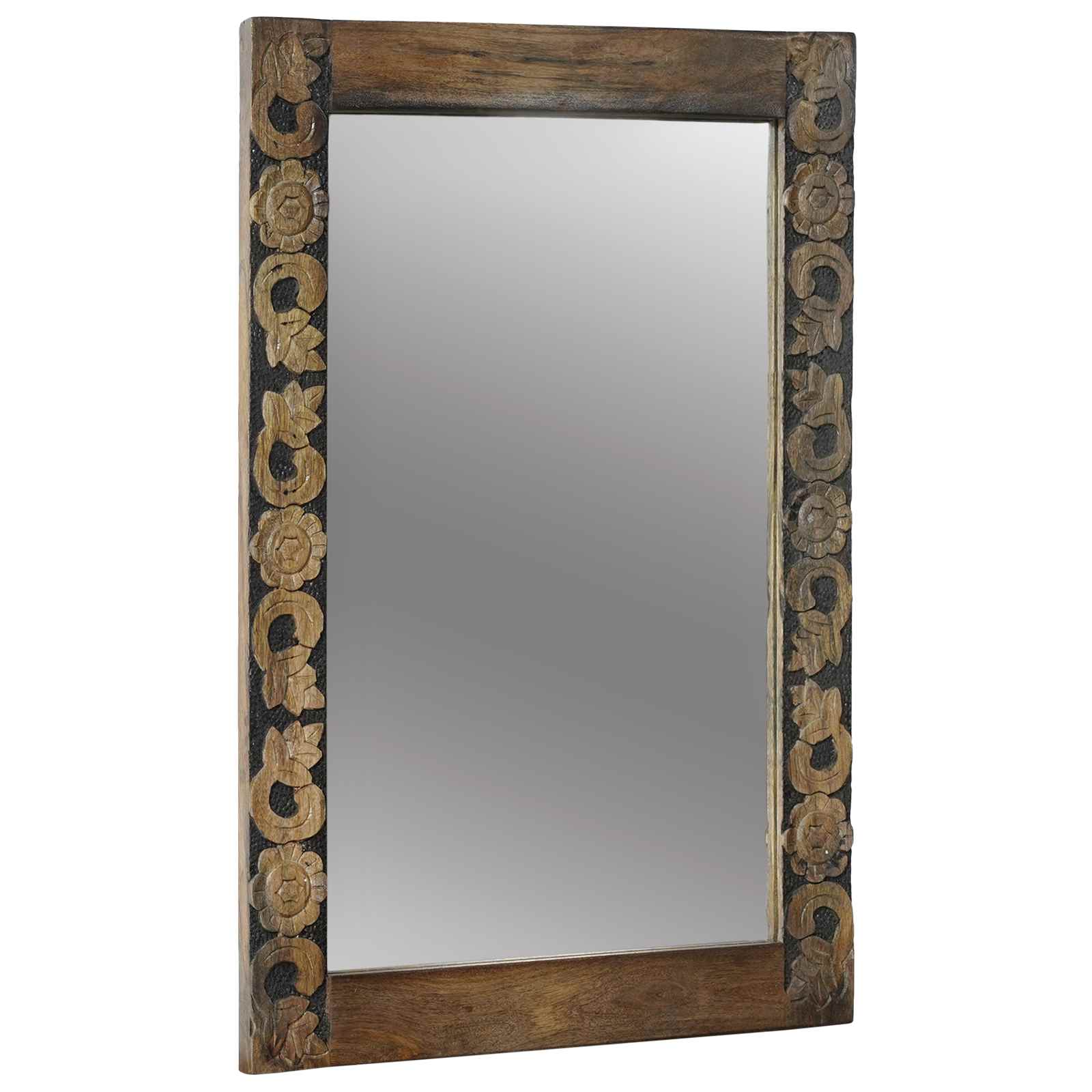Specchio Da Parete Rettangolare Marrone Noce 70 X 50 cm