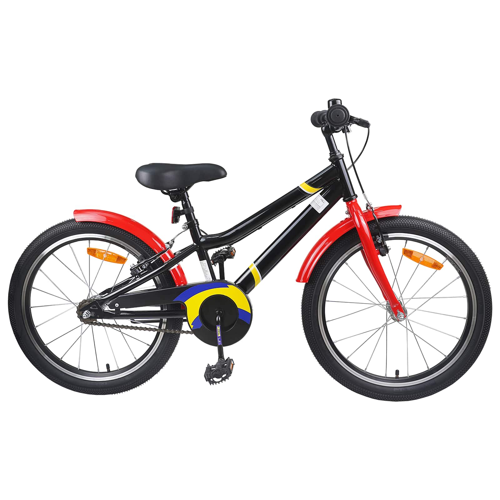 Bicicletta Per Bambini 24 Pollici Per 8-12 Anni Nero E Rosso