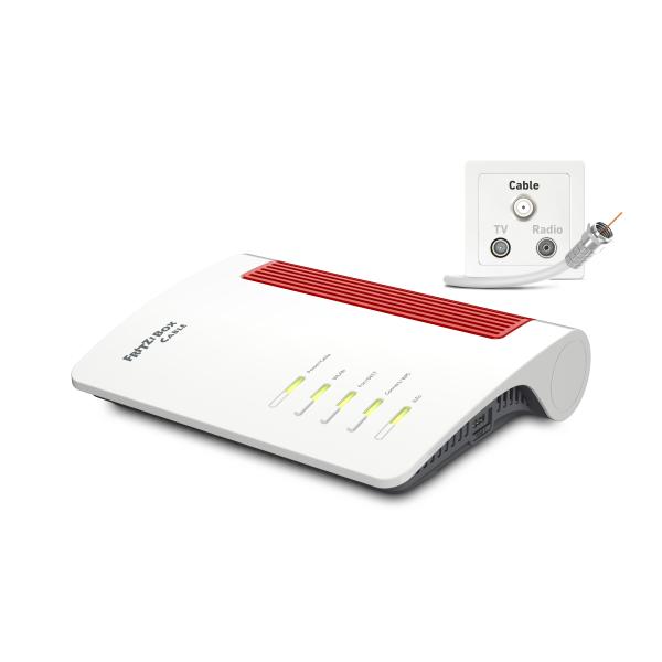 Box FRITZ! 6670 Cable Edition International router wireless 2.5 Gigabit Ethernet Dual-band [2.4 GHz/5 GHz] Rosso, Bianco (AVM FRITZ!BOX 6670 CABLE MODEM)