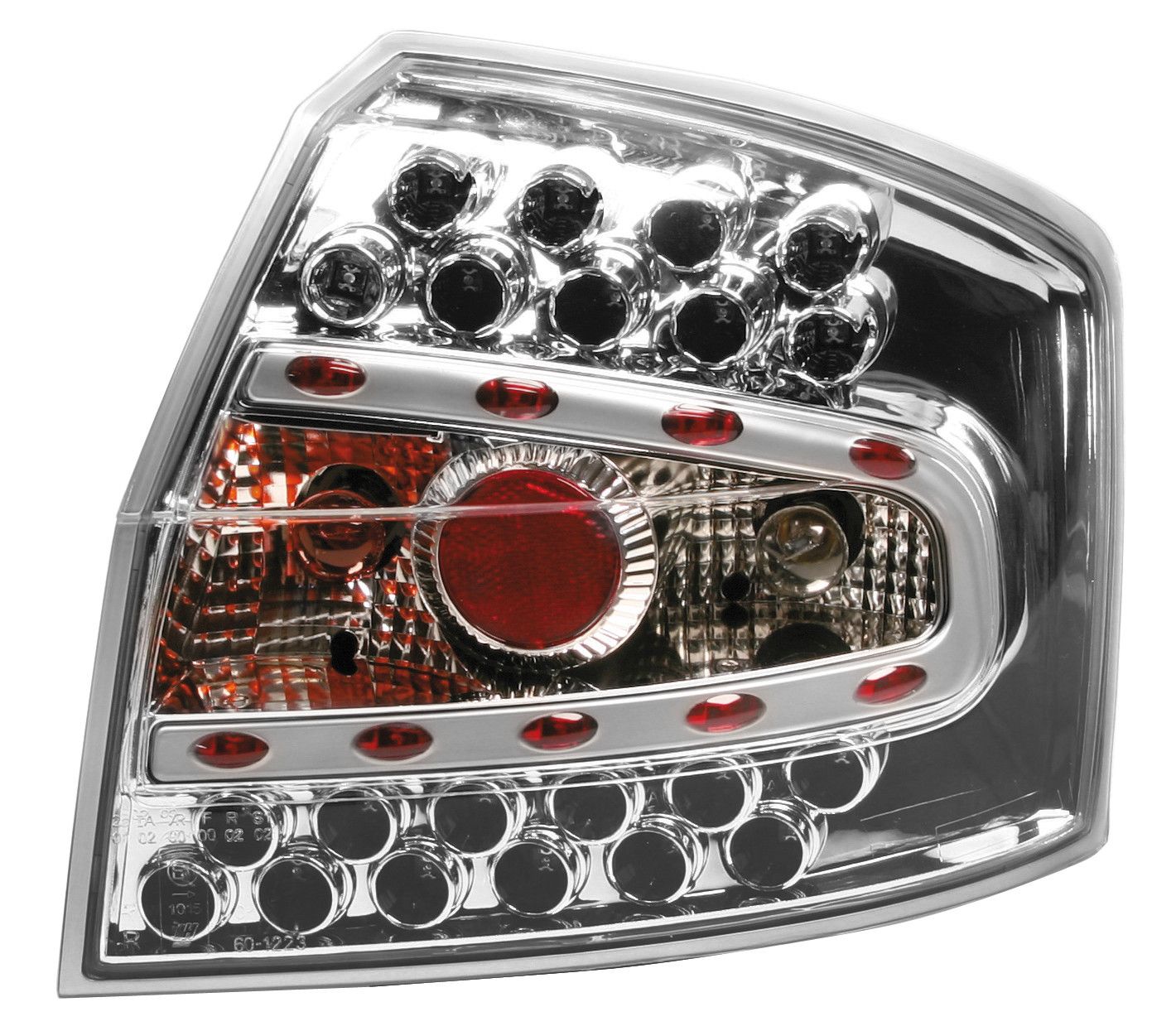 Coppia fanali posteriori LED - compatibile per Audi A4 (11/00-12/04) - Cromo