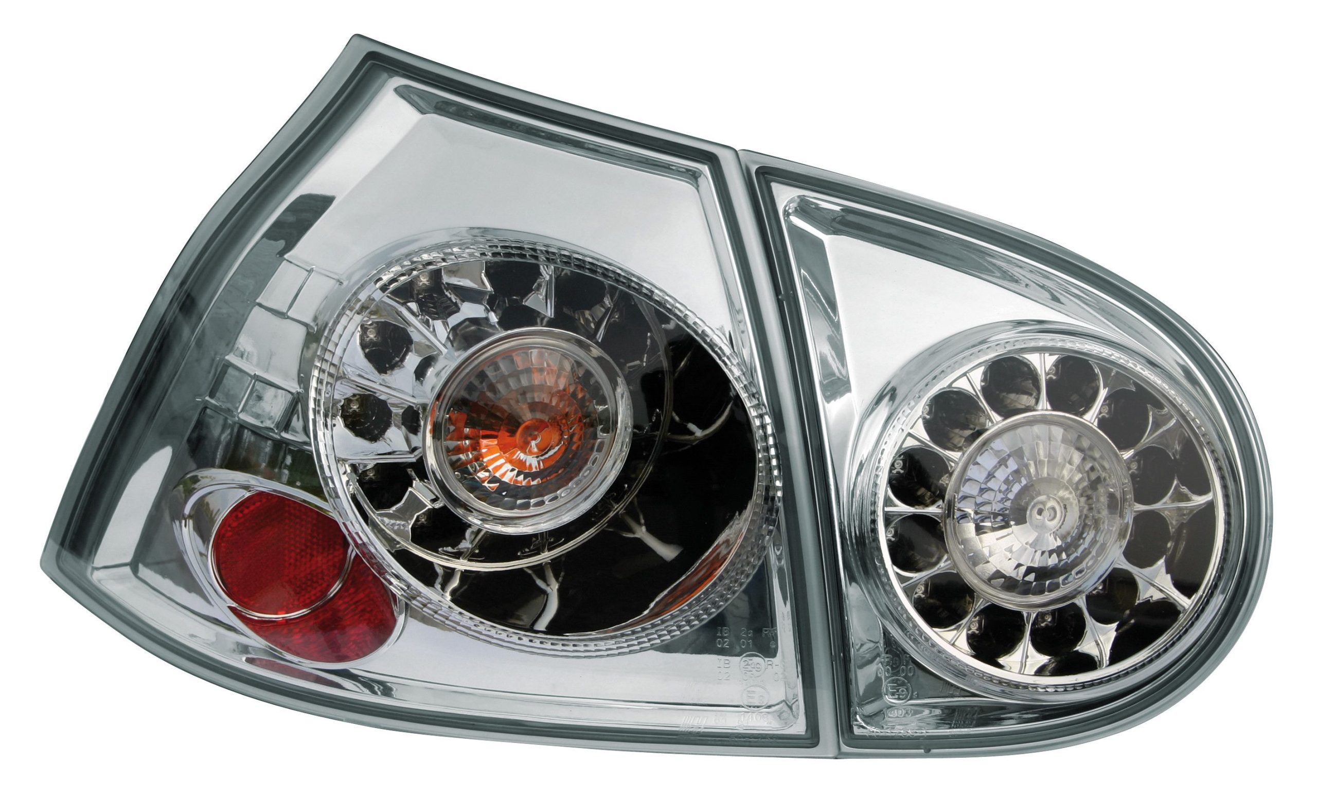 Coppia fanali posteriori LED - compatibile per VW Golf V (10/03>) - Cromo