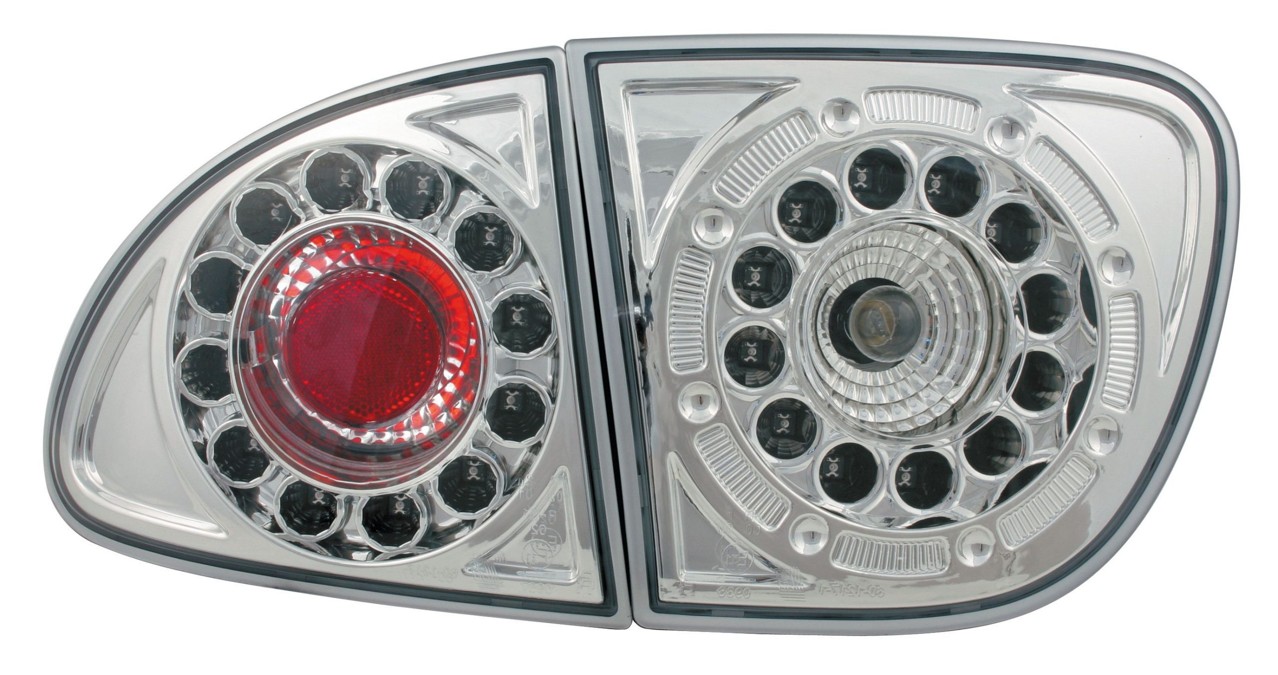 Coppia fanali posteriori LED - compatibile per Seat Leon (11/99>9/05) - Cromo