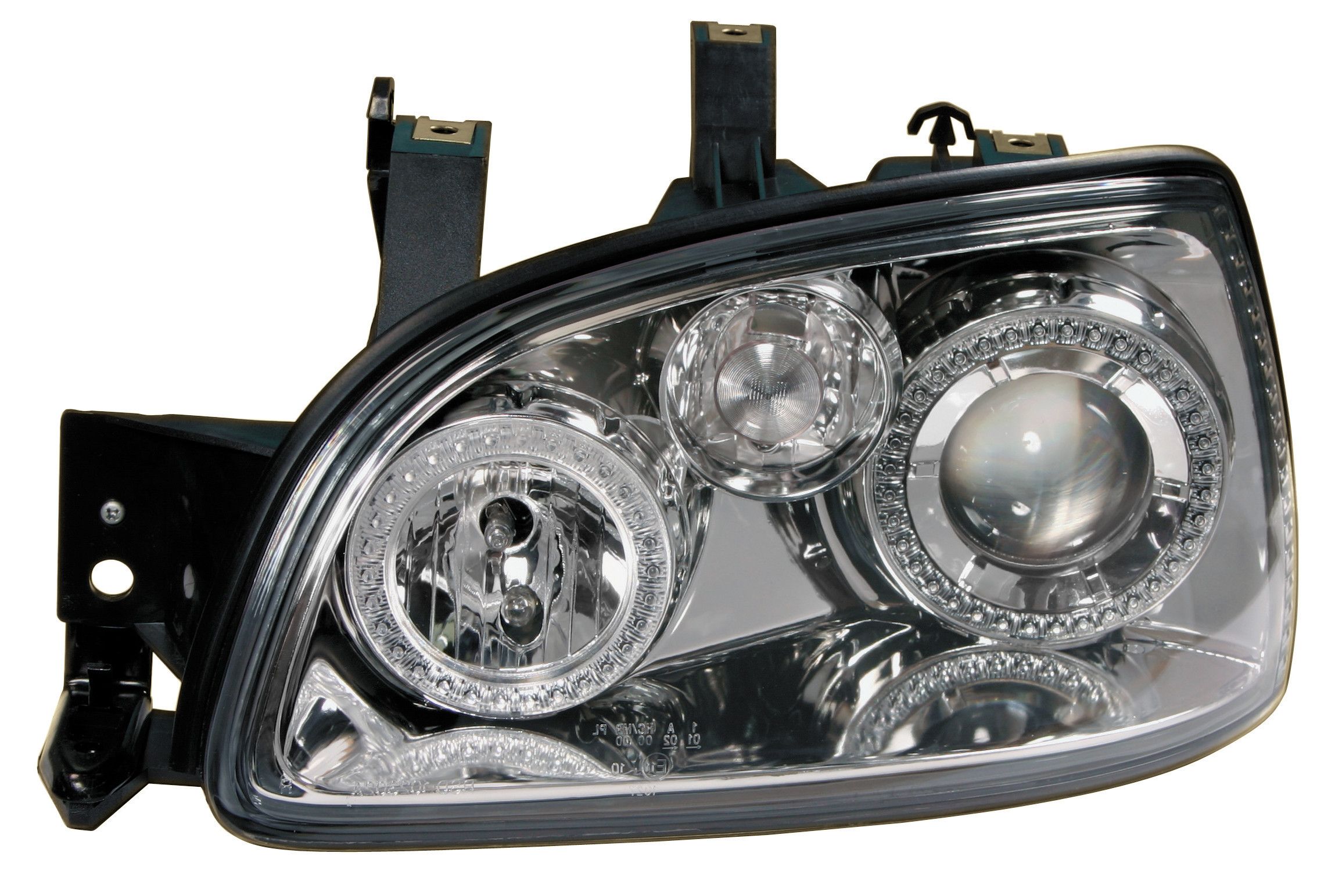 Coppia fanali anteriori Angel-Eyes - compatibile per Renault Clio (3/96-3/98) - Cromo