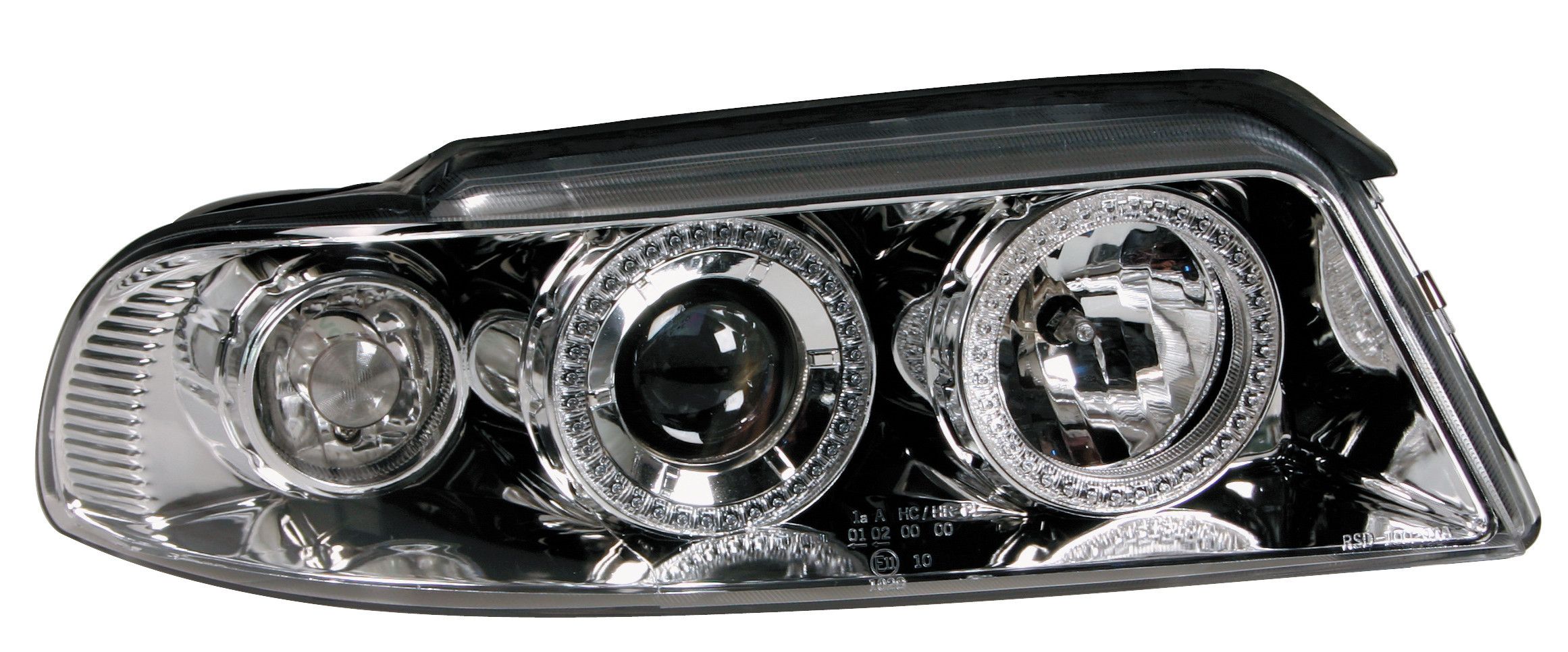 Coppia fanali anteriori Angel-Eyes - compatibile per Audi A4 (3/99-11/00) - Cromo
