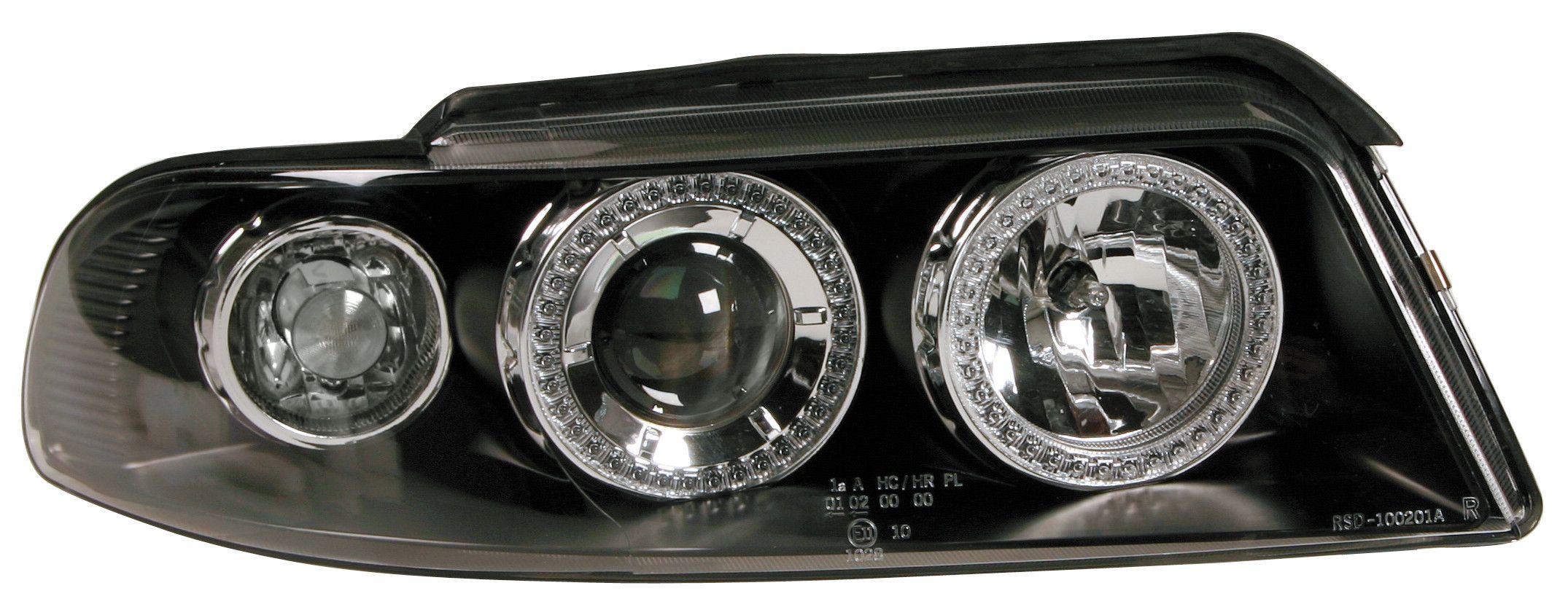 Coppia fanali anteriori Angel-Eyes - compatibile per Audi A4 (3/99-11/00) - Nero