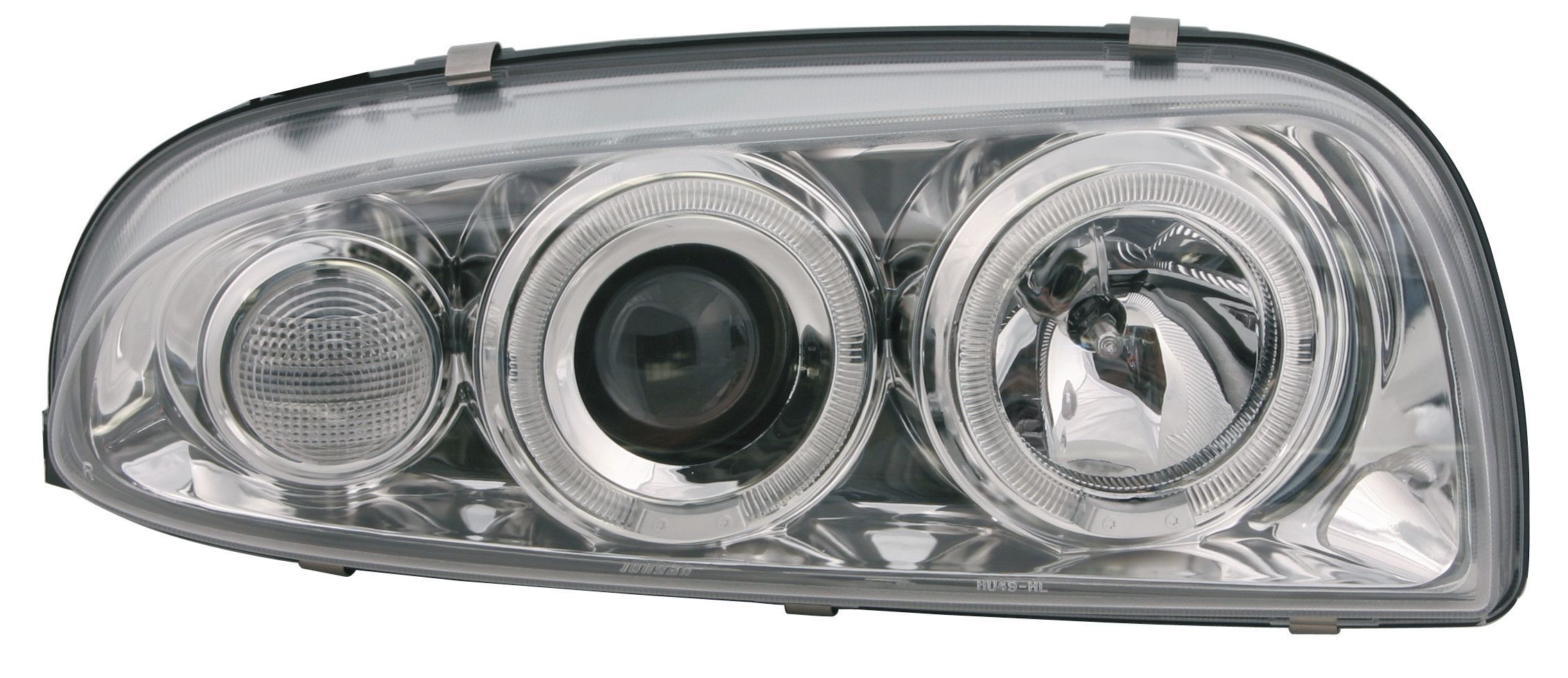 Coppia fanali anteriori Angel-Eyes - compatibile per Ford Fiesta IV (8/95–1/02) - Cromo