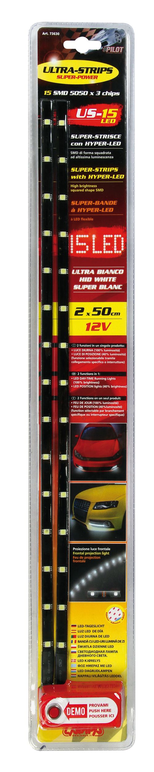 Ultra-Strips, 12V - 15 Led - 2x50 cm - Bianco - Image 4
