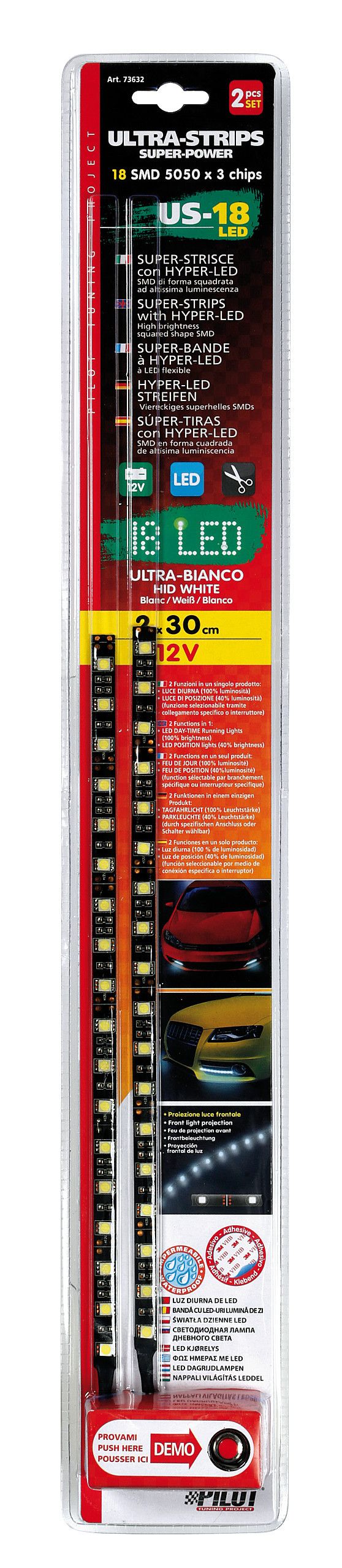 Ultra-Strips, 12V - 18 Led - 2x30 cm - Bianco - Image 5
