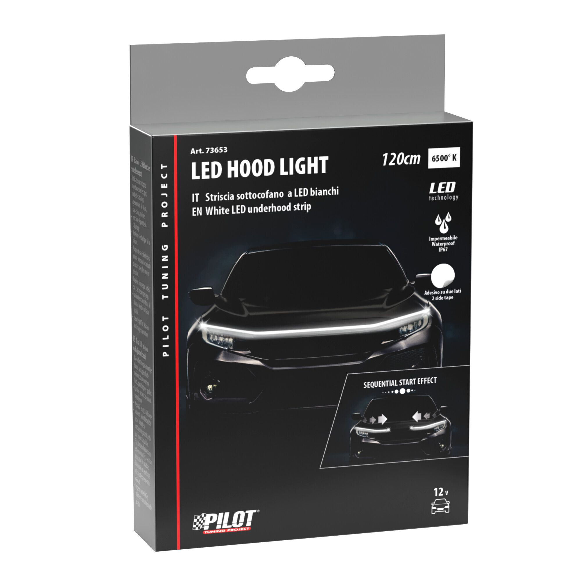Striscia sottocofano a Led bianchi - 120 cm - 12V - Image 5