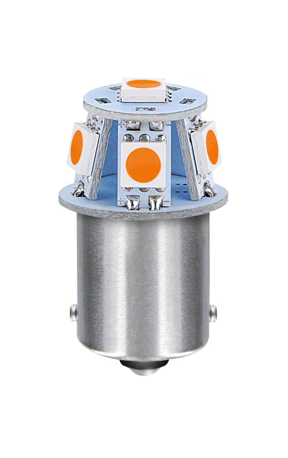 24/28V Led Series - 6 SMD x 1 chip - (R5W) - BA15s - 20 pz - Scatola - Arancio - Doppia polarità