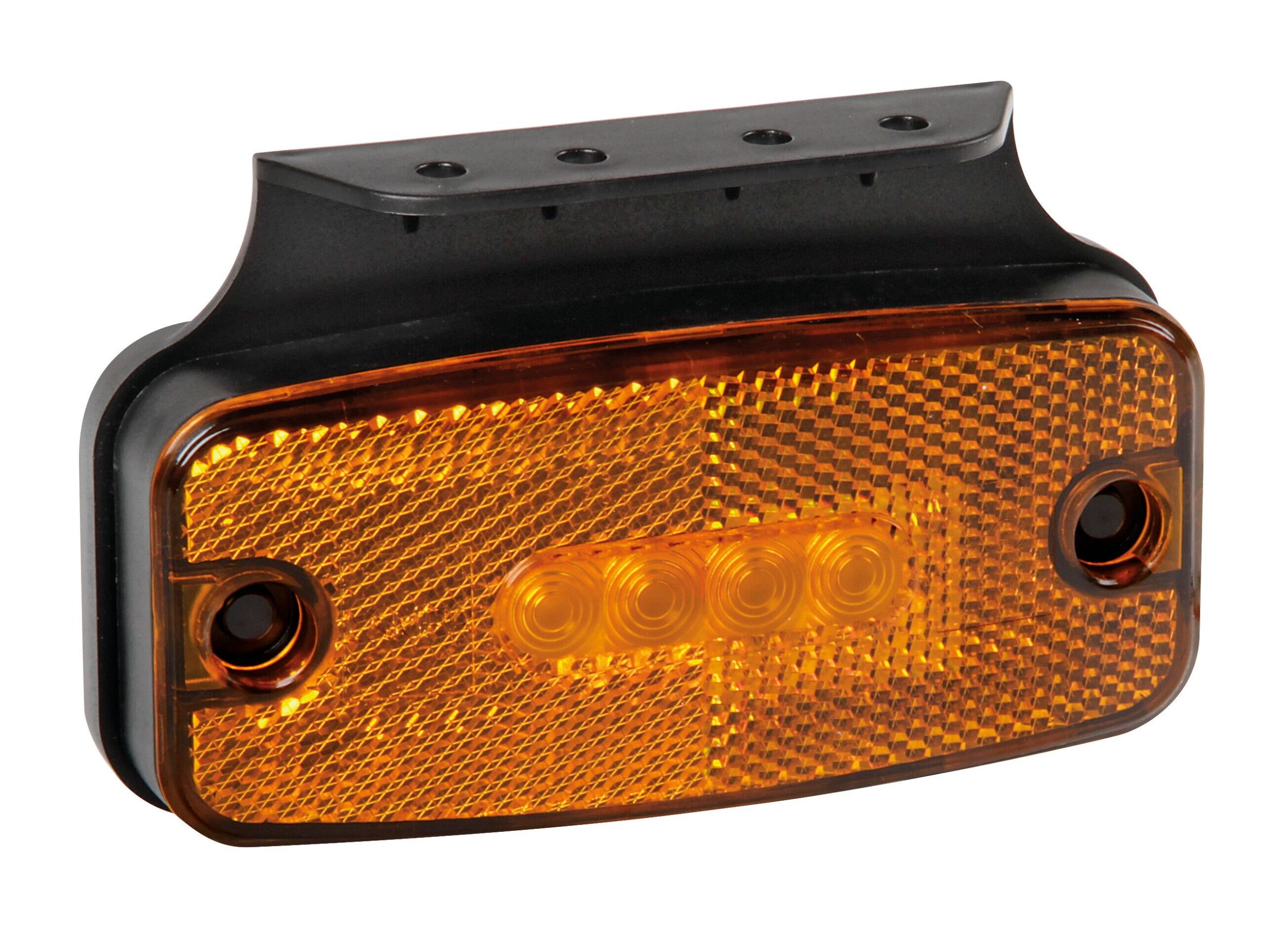 Luce ingombro con catarifrangente e staffa - 4 Led - 12/24V - Arancio