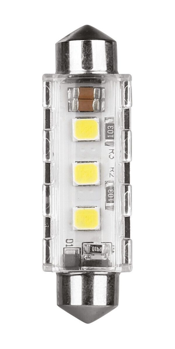 12/24V Pro-User Series - 12,5x41 mm - SV8,5-8 - 1 pz - Scatola - Bianco - Doppia polarità - Resistenza incorporata