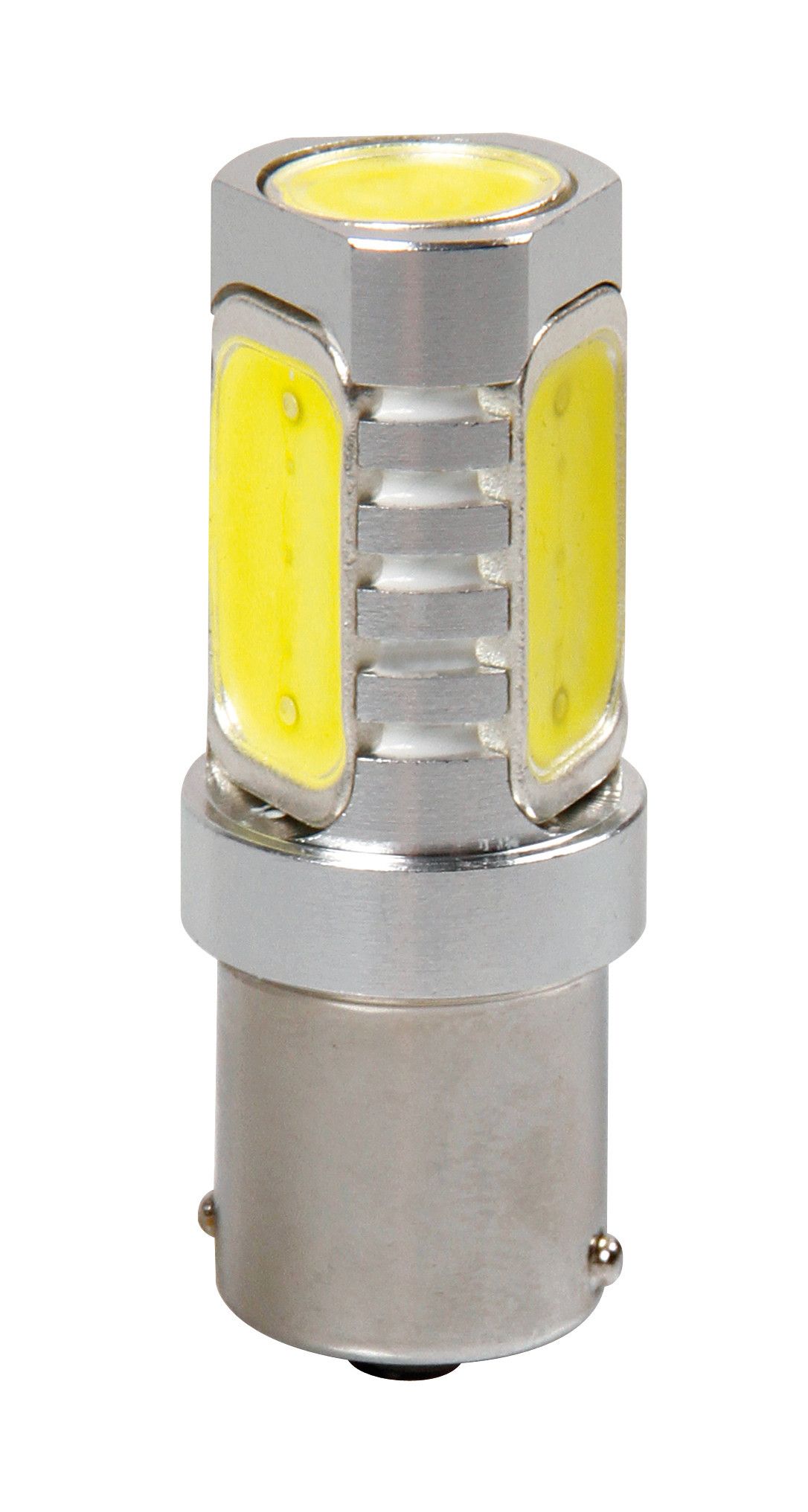 12V Led Series - 8 super chips + 12 chips - (P21W) - Quadrifocus - BA15s - 1 pz - D/Blister - Bianco