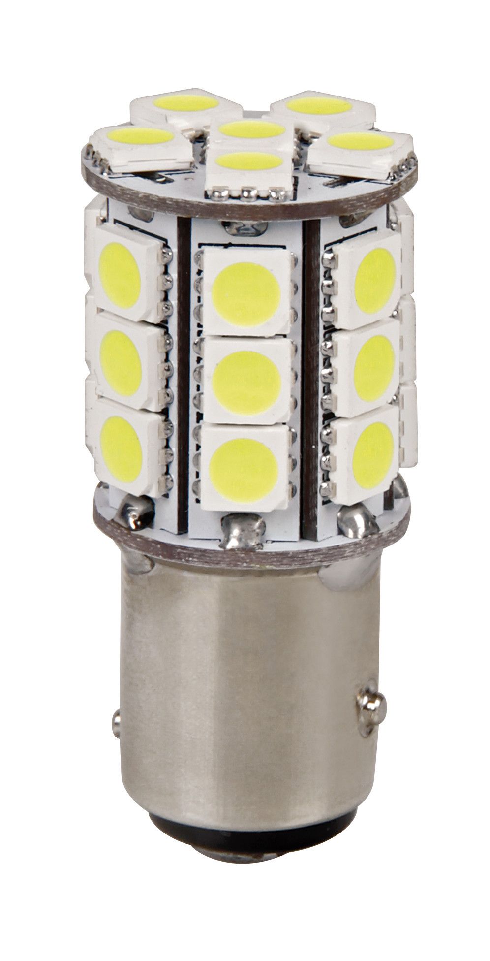 12V Hyper-Led 81 - 27 SMD x 3 chips - (P21/5W) - BAY15d - 1 pz - Scatola - Bianco
