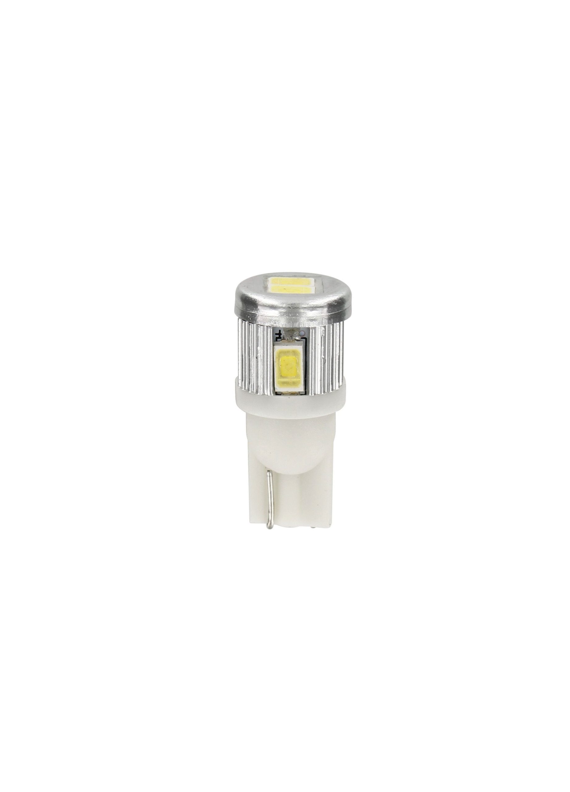 12V Mega-Led 6 - 6 SMD x 1 chip - (T10) - W2,1x9,5d - 2 pz - Scatola - Bianco - Doppia polarità - Resistenza incorporata