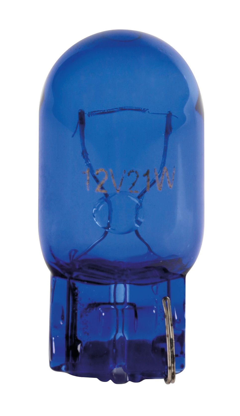 12V Blue Dyed Glass, Lampada zoccolo vetro - (W21W) - 21W - W3x16d - 2 pz - Scatola