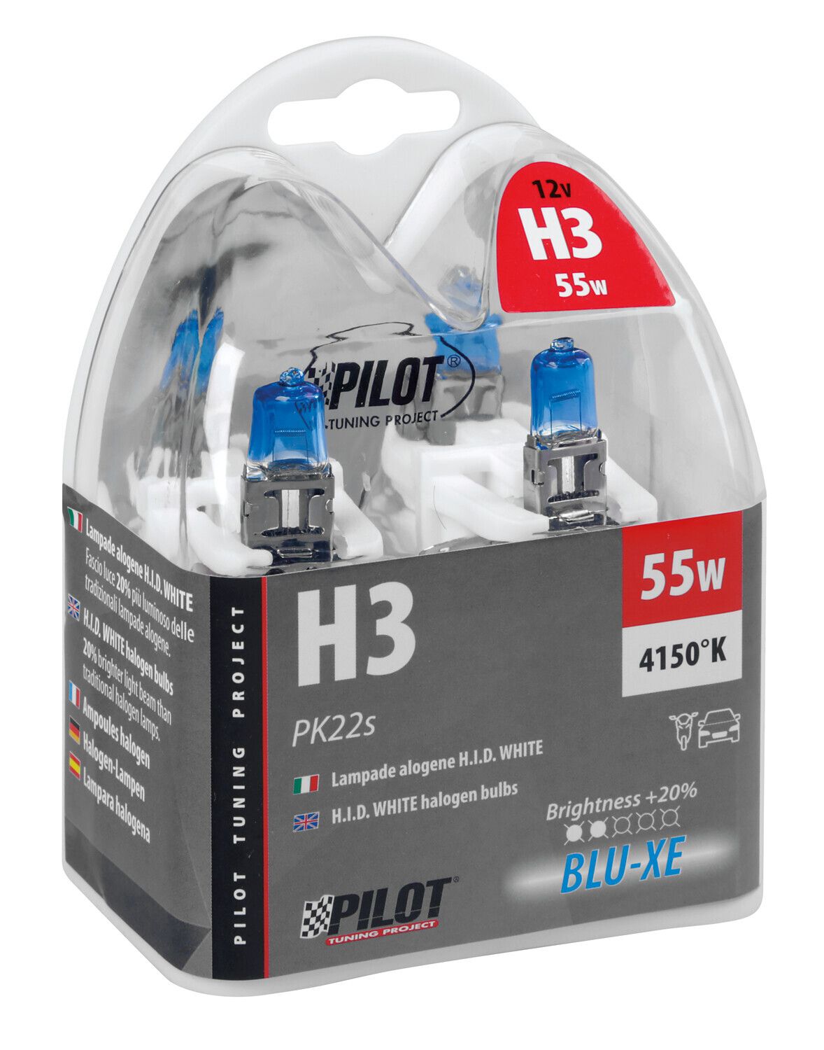 12V Lampada alogena Blu-Xe - H3 - 55W - PK22s - 2 pz - Scatola - Image 4