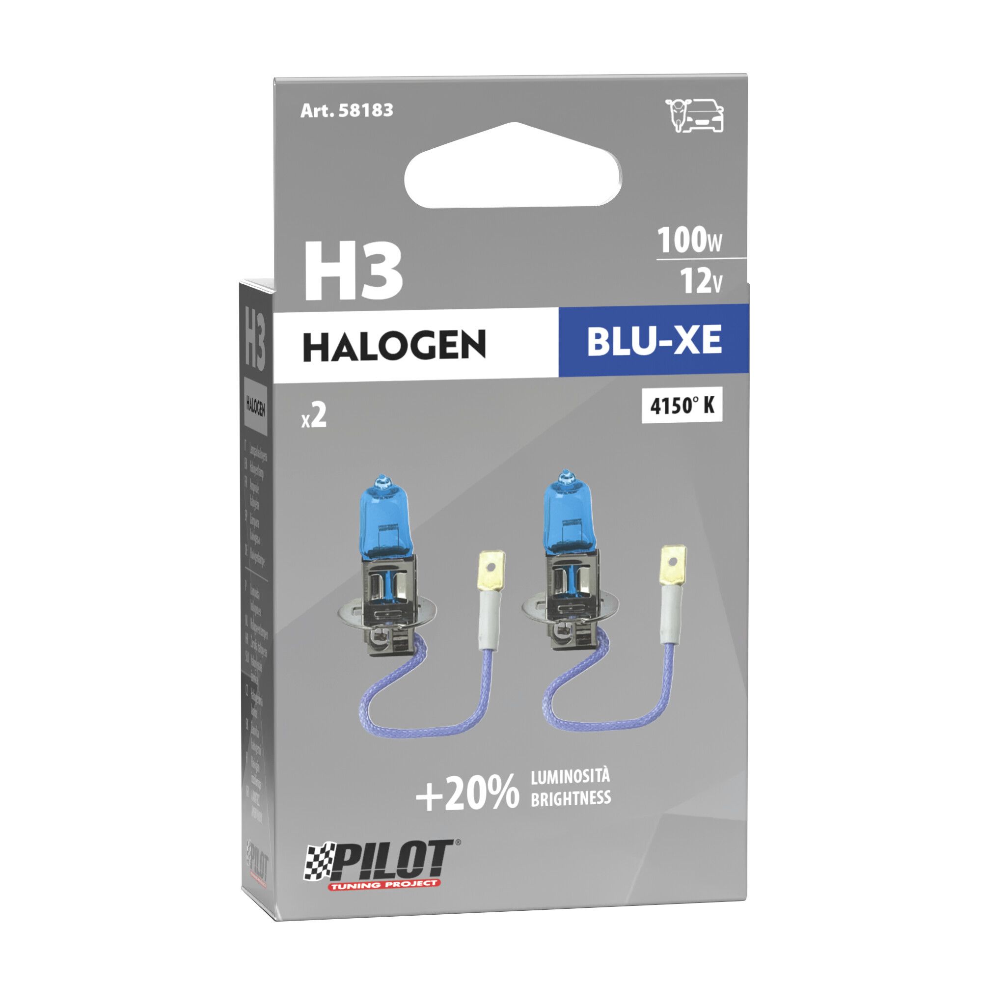 12V Lampada alogena Blu-Xe - H3 - 100W - PK22s - 2 pz - Scatola - Image 4