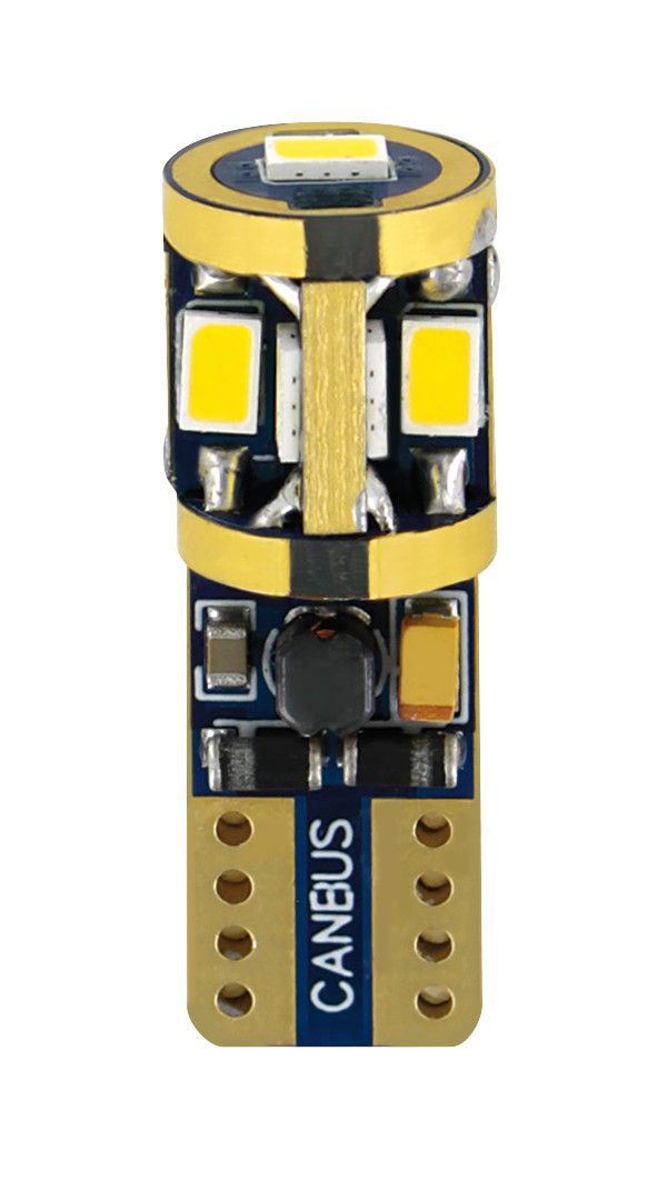 10/32V Mega-Led 9 - 9 SMD x 1 chip - (T10) - W2,1x9,5d - 2 pz - D/Blister - Bianco - Doppia polarità - Resistenza incorporata