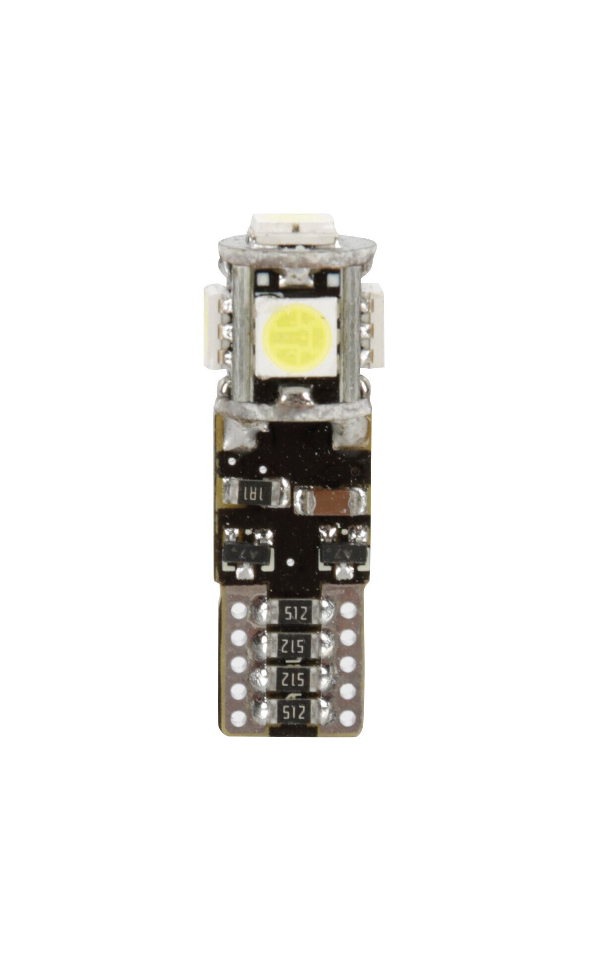 12/30V Led series - 5 Led SMD - (T10) - W2,1x9,5d - 2 pz - Scatola - Bianco - Doppia polarità - Resistenza incorporata