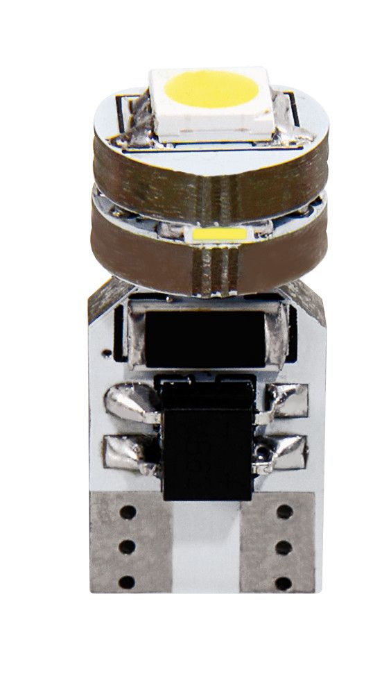 12V Hyper-Led 12 - 4 SMD x 3 chips - (T10) - Quadrifocus - W2,1x9,5d - 2 pz - Scatola - Bianco - Doppia polarità - Resistenza incorporata