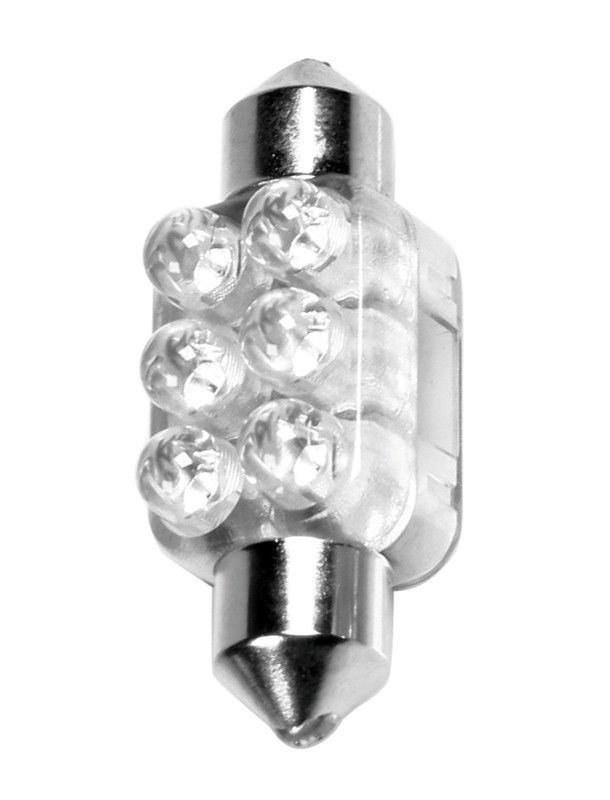 12V Led Series - 6 Led - 13x35 mm - SV8,5-8 - 1 pz - Scatola - Bianco