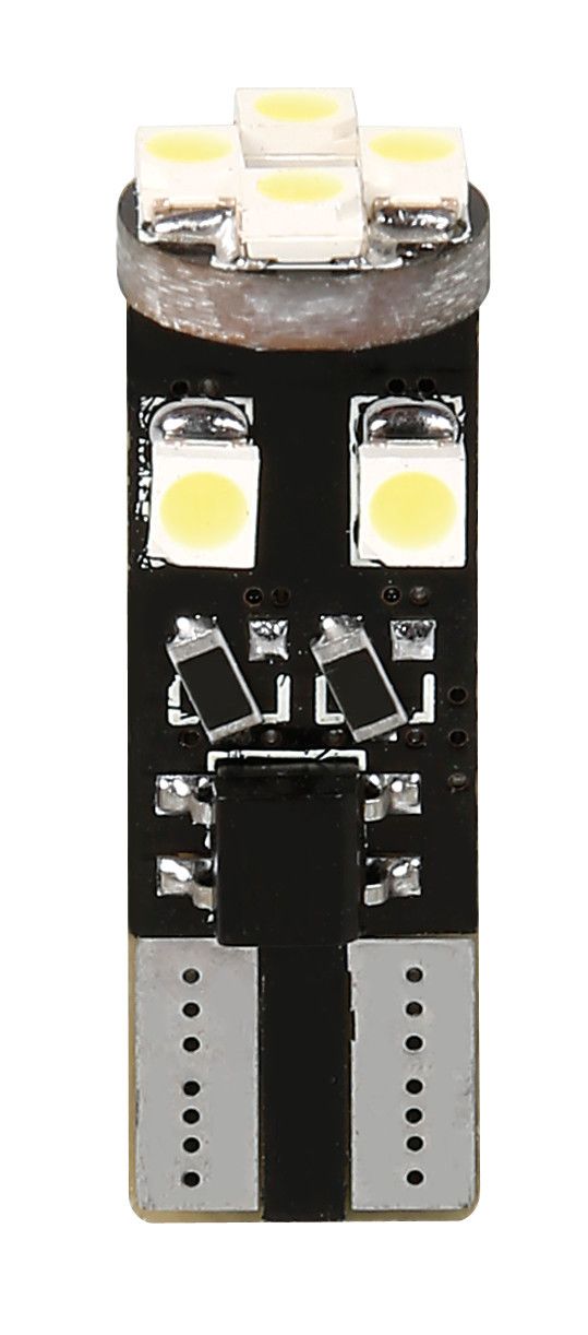12V Hyper-Led 24 - 8 SMD x 3 chips - (T10) - Trifocus - W2,1x9,5d - 2 pz - Scatola - Bianco - Doppia polarità - Resistenza incorporata