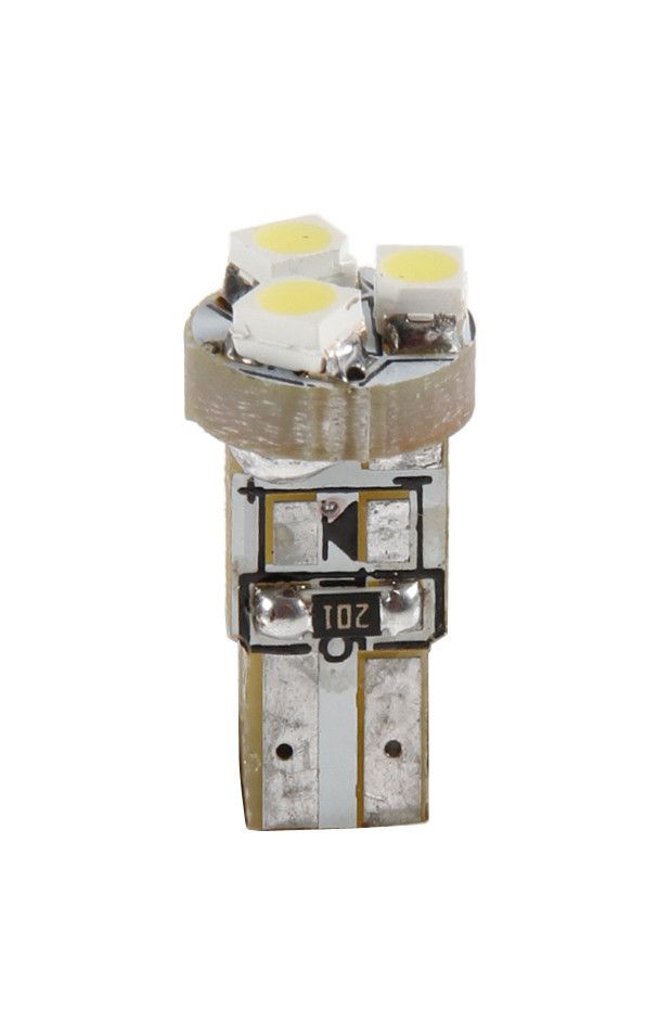 12V Hyper-Led 3 - 3 SMD x 1 chip - (T5) - W2x4,6d - 2 pz - Scatola - Bianco