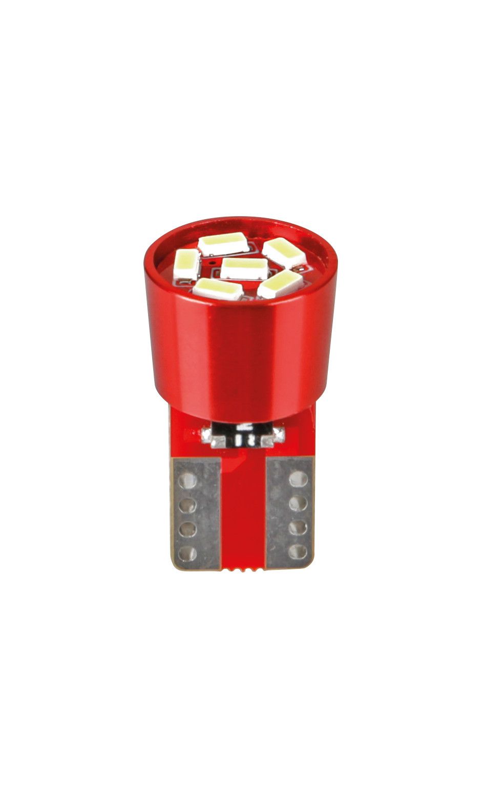 12V Led series - 6 Led SMD - (T10) - W2,1x9,5d - 2 pz - Scatola - Bianco - Doppia polarità - Resistenza incorporata