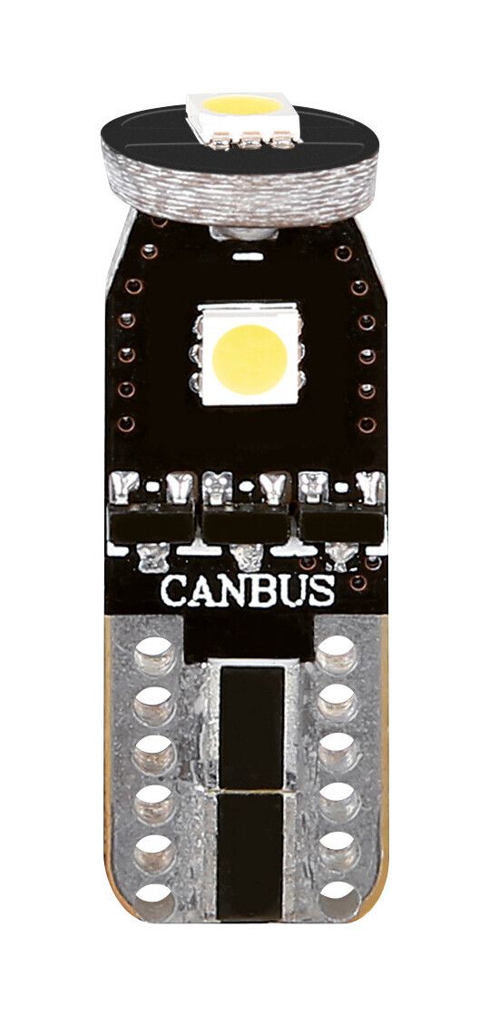 12V Hyper-Led 9 - 3 SMD x 3 chips - (T10) - Trifocus - W2,1x9,5d - 2 pz - Scatola - Bianco - Doppia polarità - Resistenza incorporata