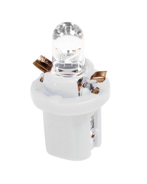 12V Lampada cruscotto 1 Led - B8,5d - 2 pz - Scatola - Bianco