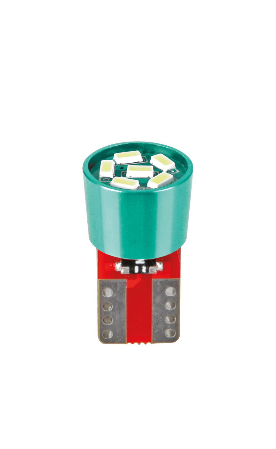 24/30V Led series - 6 Led SMD - (T10) - W2,1x9,5d - 2 pz - Busta - Verde - Doppia polarità - Resistenza incorporata