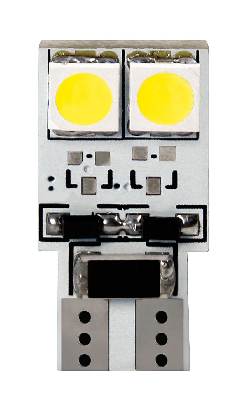 24V Hyper-Led 12 - 4 SMD x 3 chips - (T10) - Bifocus - W2,1x9,5d - 2 pz - D/Blister - Bianco - Doppia polarità - Resistenza incorporata