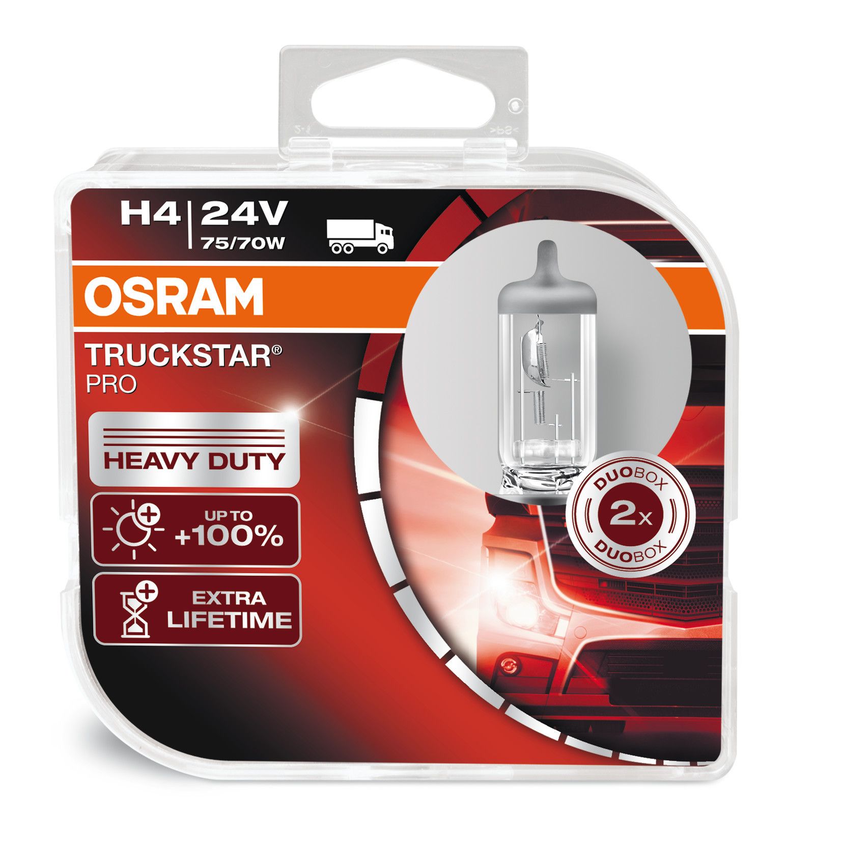 24V Truckstar Pro - H4 - 75/70W - P43t - 2 pz - Scatola Plast. - Image 4