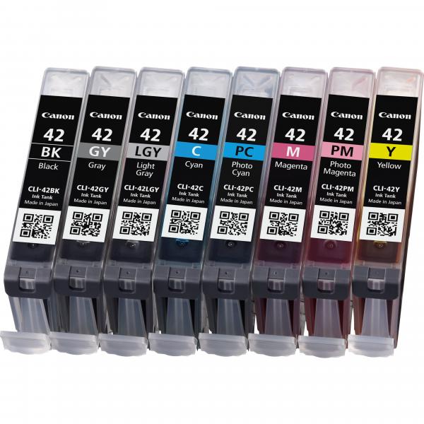 Canon 8 Cartucce d'inchiostro Multipack CLI-42 BK/GY/LGY/C/M/Y/PC/PM (CLI-42 8INKS MULTI PACK - CLI-42 FULL-8INKS MULTI PACK)
