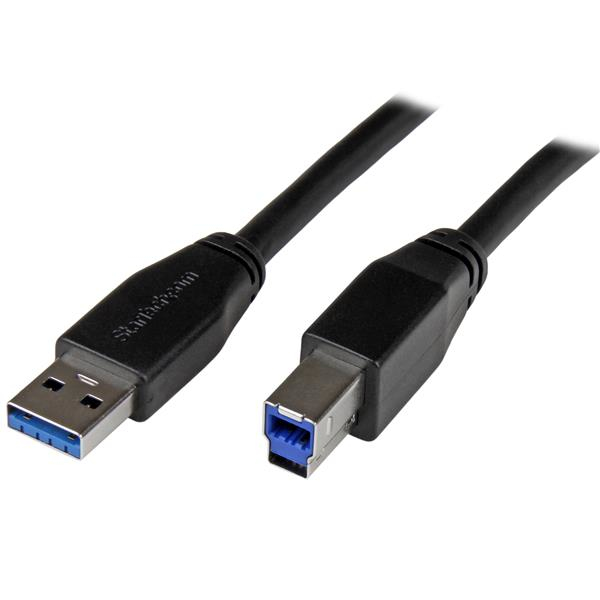 StarTech.com Cavo USB 3.0 attivo USB-A a USB-B - USB 3.1 Gen 1 [5 Gbps] da 5m (5M ACTIVE USB 3.0 A TO B - CABLE USB 3.1 GEN 1 5 GBPS)