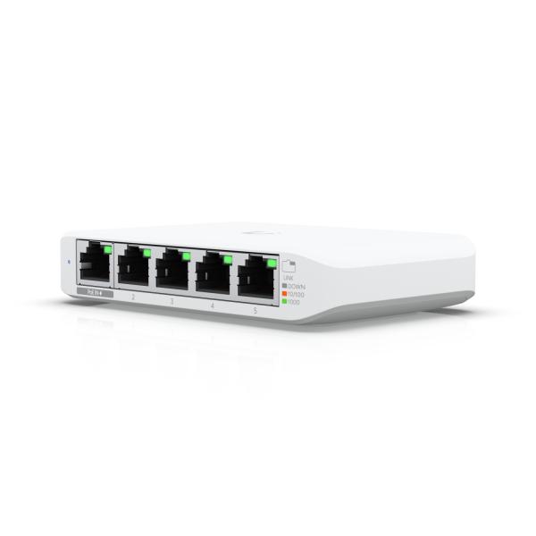 Ubiquiti Flex Mini Gestito L2 Gigabit Ethernet [10/100/1000] Supporto Power over Ethernet [PoE] Bianco (Ubiquiti USW-FLEX-MINI UniFi USW Flex Mini 5 Port Smart Managed POE/USB C Powered Gigabit Netwo
