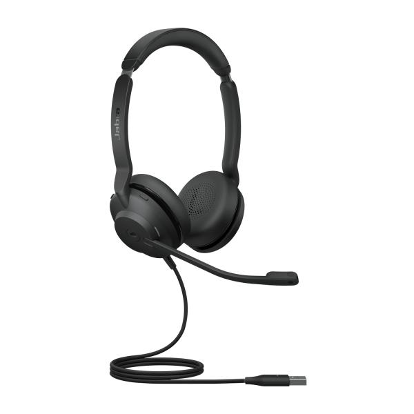 Jabra Evolve2 30 Auricolare Cablato A Padiglione Ufficio (Evolve2 30, MS Stereo Headset - Head-band USB Type-A Black - Evolve2 30, MS Stereo, Headset, Head-band, Office/Call center, Black, Binaural,