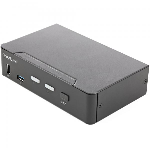 StarTech.com KVM Switch HDMI a 2 porte - Monitor singolo 4K 60Hz Ultra HD HDR - Switch KVM HDMI 2.0 per PC con 2 porte USB 3.0 Hub [5Gbps] e 4x USB 2.0 HID, Audio - Commutazione con tasti rapidi - Co