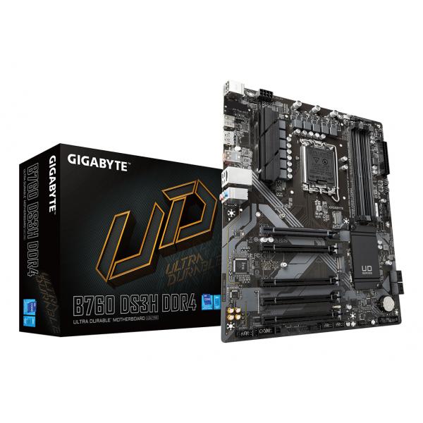 GIGABYTE B760 DS3H DDR4 Scheda Madre - Supporta CPU Intel Core di 14a generazione, VRM digitale a 18+2+1 fasi, fino a 5333MHz DDR4 [OC], 2xPCIe 4.0 M.2, GbE LAN, USB 3.2 Gen 2 (Gigabyte B760 DS3H DDR