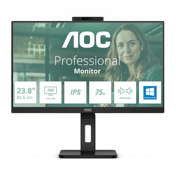 AOC 24P3CW Monitor PC 60,5 cm [23.8] 1920 x 1080 Pixel Full HD LED Nero (AOC Pro-line 24P3CW - Monitor a LED - 24 [23.8 visualizzabile] - 1920 x 1080 Full HD [1080p] @ 75 Hz - IPS - 300 cd/m? - 1000: