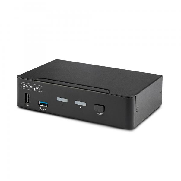 StarTech.com KVM Switch DisplayPort a 2 porte, Display singolo 8K 60Hz / 4K 144Hz, DP 1.4, 2 porte USB 3.0, 4 porte USB 2.0 HID, Commutazione con hot keys, Conforme a TAA - Indipendente dal SO, Case