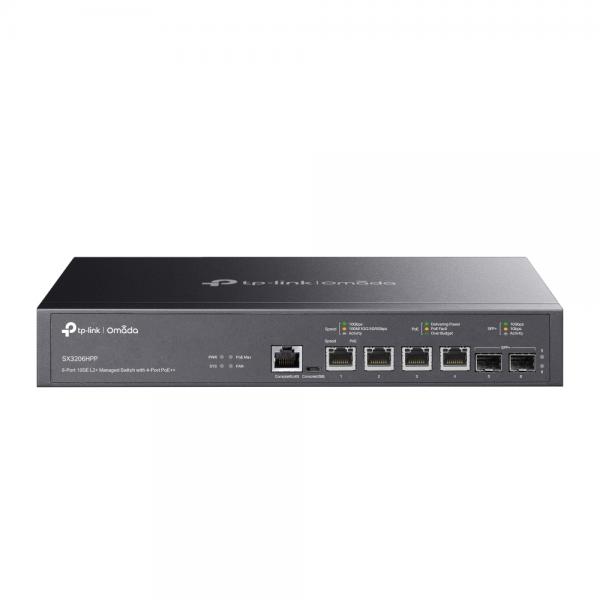TP-Link Omada SX3206HPP switch di rete Gestito L2+ 10G Ethernet [100/1000/10000] Supporto Power over Ethernet [PoE] Nero (TP-LINK JETSTREAM 6PT 10GE L2+ MAN SWT)