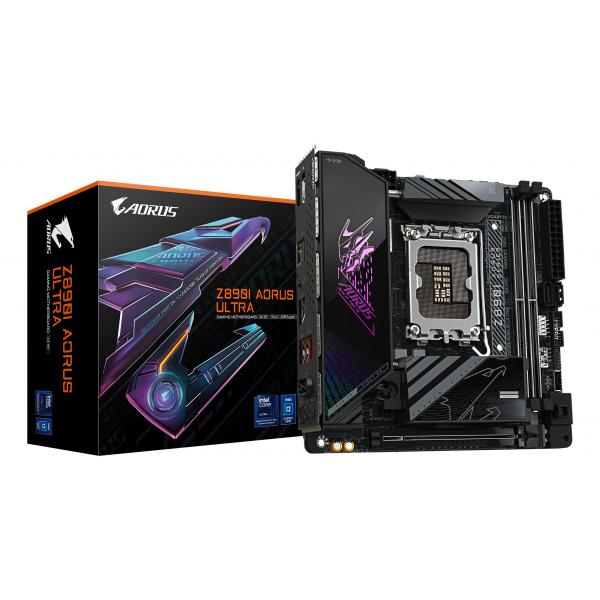 GIGABYTE Z890I AORUS ULTRA Scheda Madre - Supporta CPU Intel Core Ultra [Serie 2], VRM a 8+1+2 fasi, fino a 8800MHz DDR5 [OC], 1xPCIe 5.0 + 1xPCIe 4.0, Wi-Fi 7, LAN 2.5GbE, Thunderbolt 4 (AORUS - bun