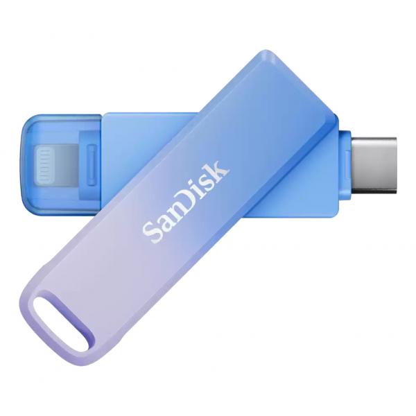 SanDisk Creator Phone Drive unità flash USB 256 GB USB Type-C / Lightning 3.2 Gen 1 [3.1 Gen 1] Blu, Lillà (SanDisk Creator Phone Drive - USB flas)
