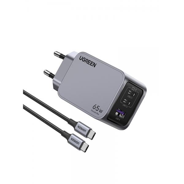 Ugreen 25871 Caricabatterie per dispositivi mobili Universale Grigio AC Ricarica rapida Interno (UGREEN Nexode Pro 65W GaN Charger with)