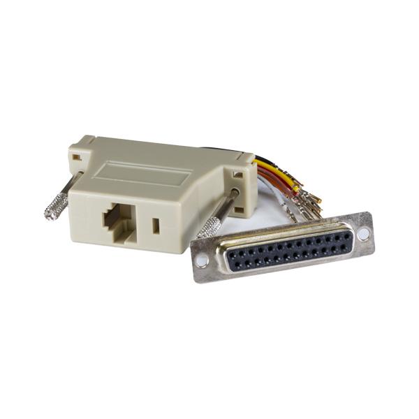 10PK RJ45-D25 FEMALE MODULAR Adp Gy