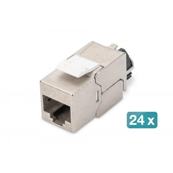 Digitus Modulo Keystone CAT 6A, schermato con gestione intelligente dei cavi, set [24 pezzi] (CAT6A KEYSTONE MODULE ICM SET X24)