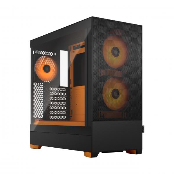 Fractal Design Pop Air Tower Nero, Arancione (POP AIR RGB ORANGE CORE TG CASE)