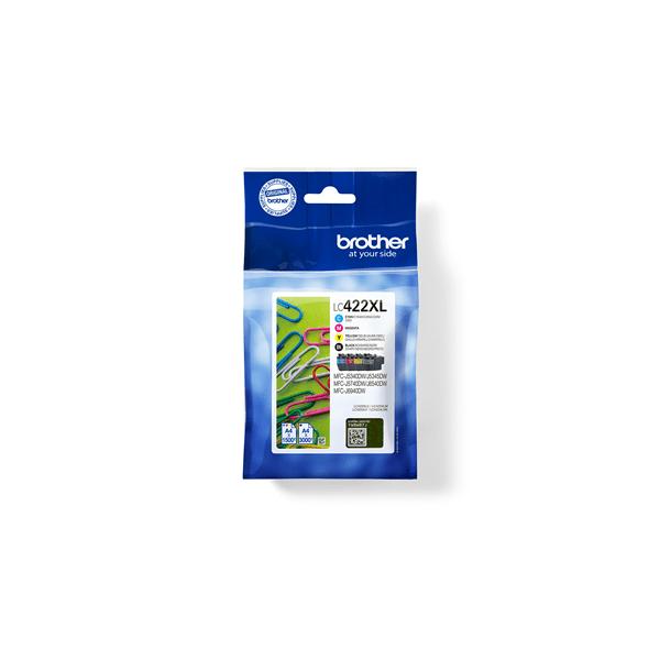 Brother LC422XLVALDR cartuccia d'inchiostro 4 pz Originale Resa elevata [XL] Nero, Ciano, Magenta, Giallo (LC422XL HY VAL BP INK&DR SEC - TAG[BH19MB] - Warranty: 12M)